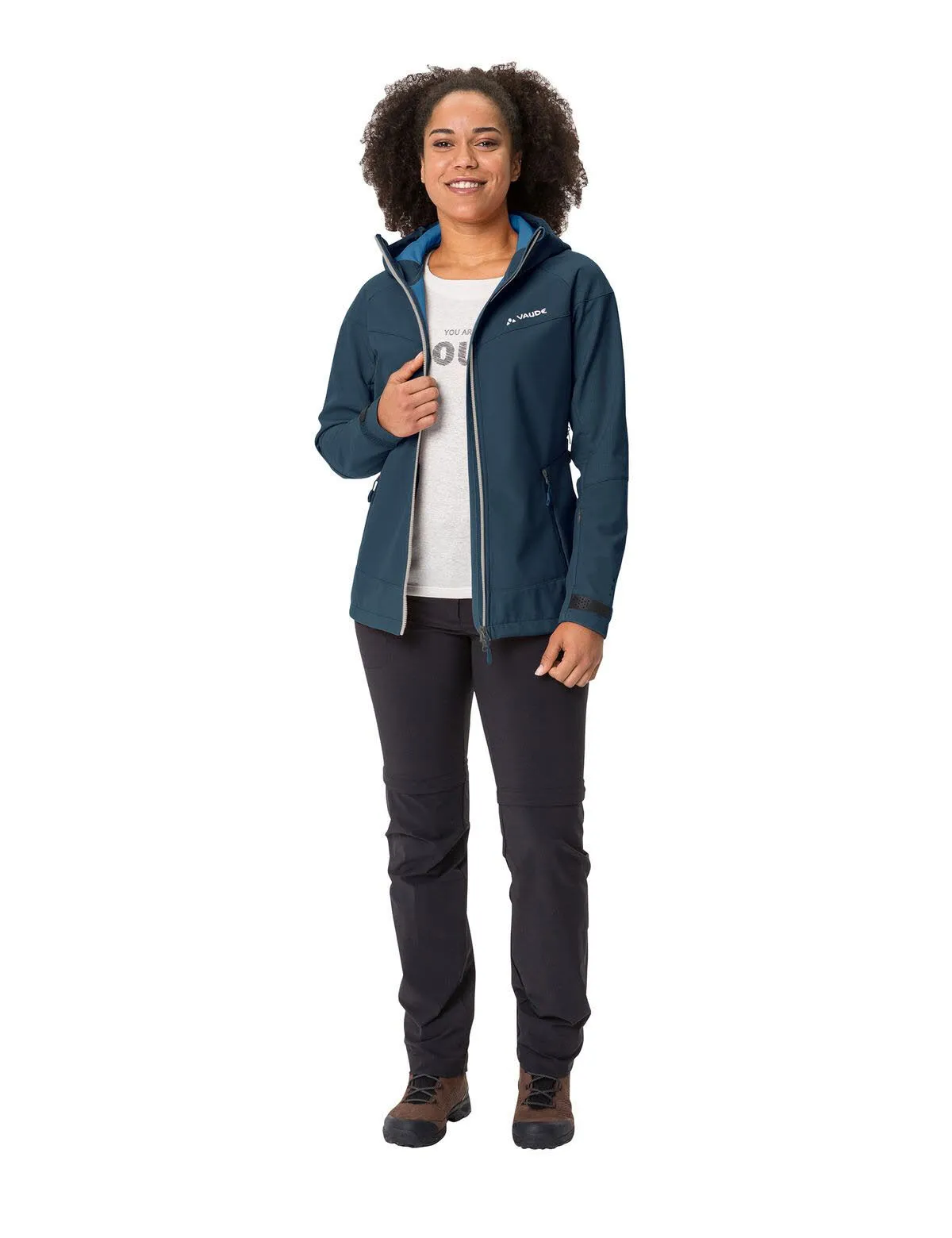 Vaude All Year Elope Damen softshell Jacke Wanderjacke Regenjacke blau