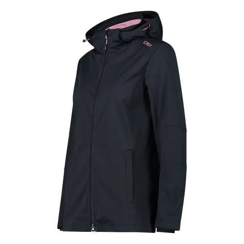 CMP Light Softshell Damen Jacke Kapuze abnehmbar schwarz