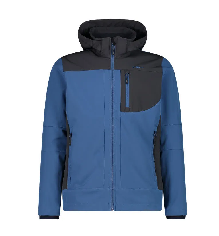 CMP Herren Jacke Softshelljacke Kapuzenjacke blau schwarz