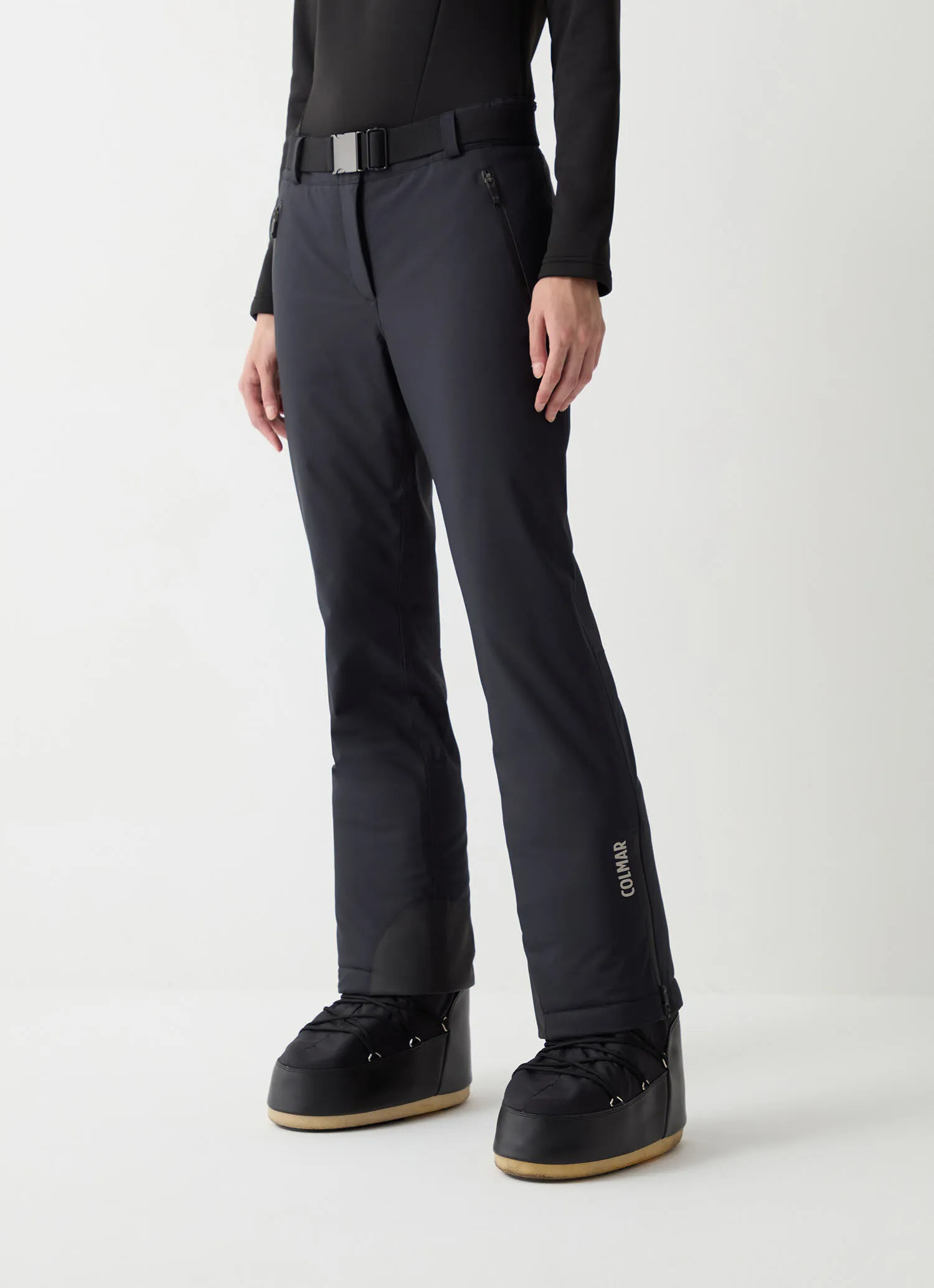 Colmar Damen Wattierte Skihose mit Gürtel schwarz