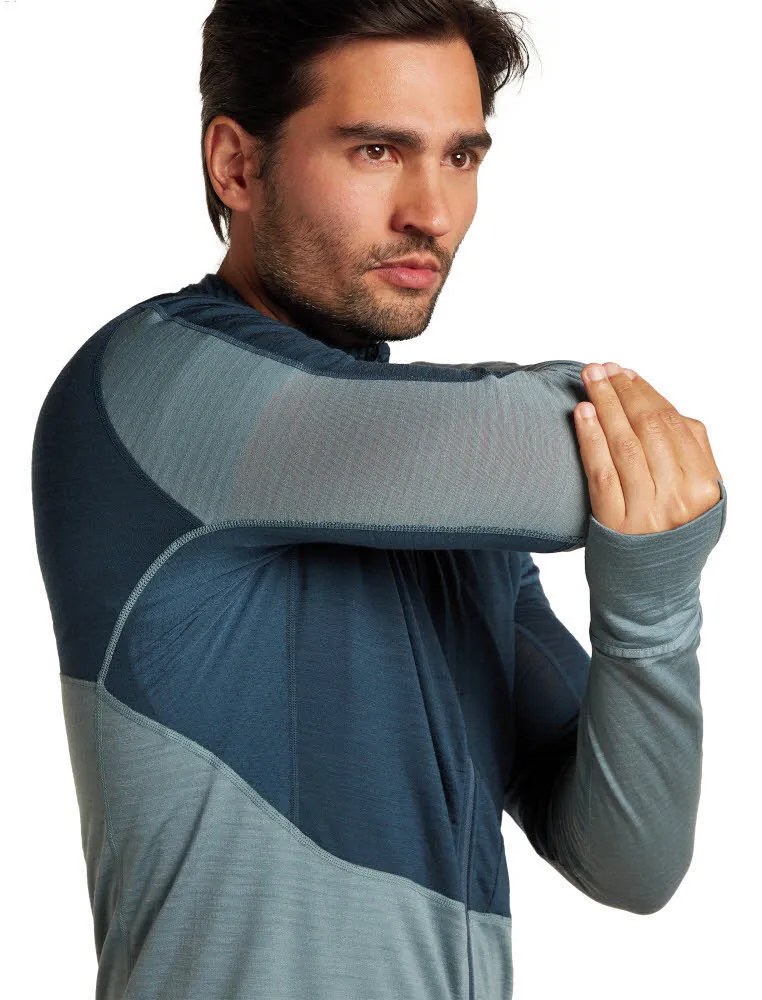 Icebreaker Merinomix 200 Realfleece™ Descender Zip-Hoodie Fleecejacke Herren dunkelblau