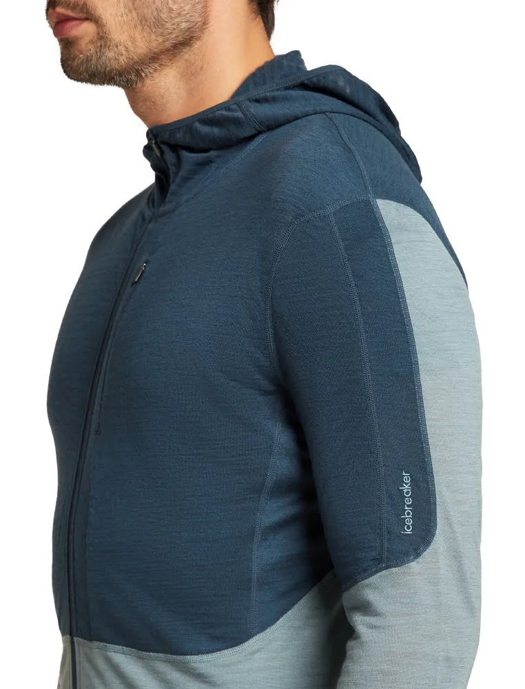 Icebreaker Merinomix 200 Realfleece™ Descender Zip-Hoodie Fleecejacke Herren dunkelblau