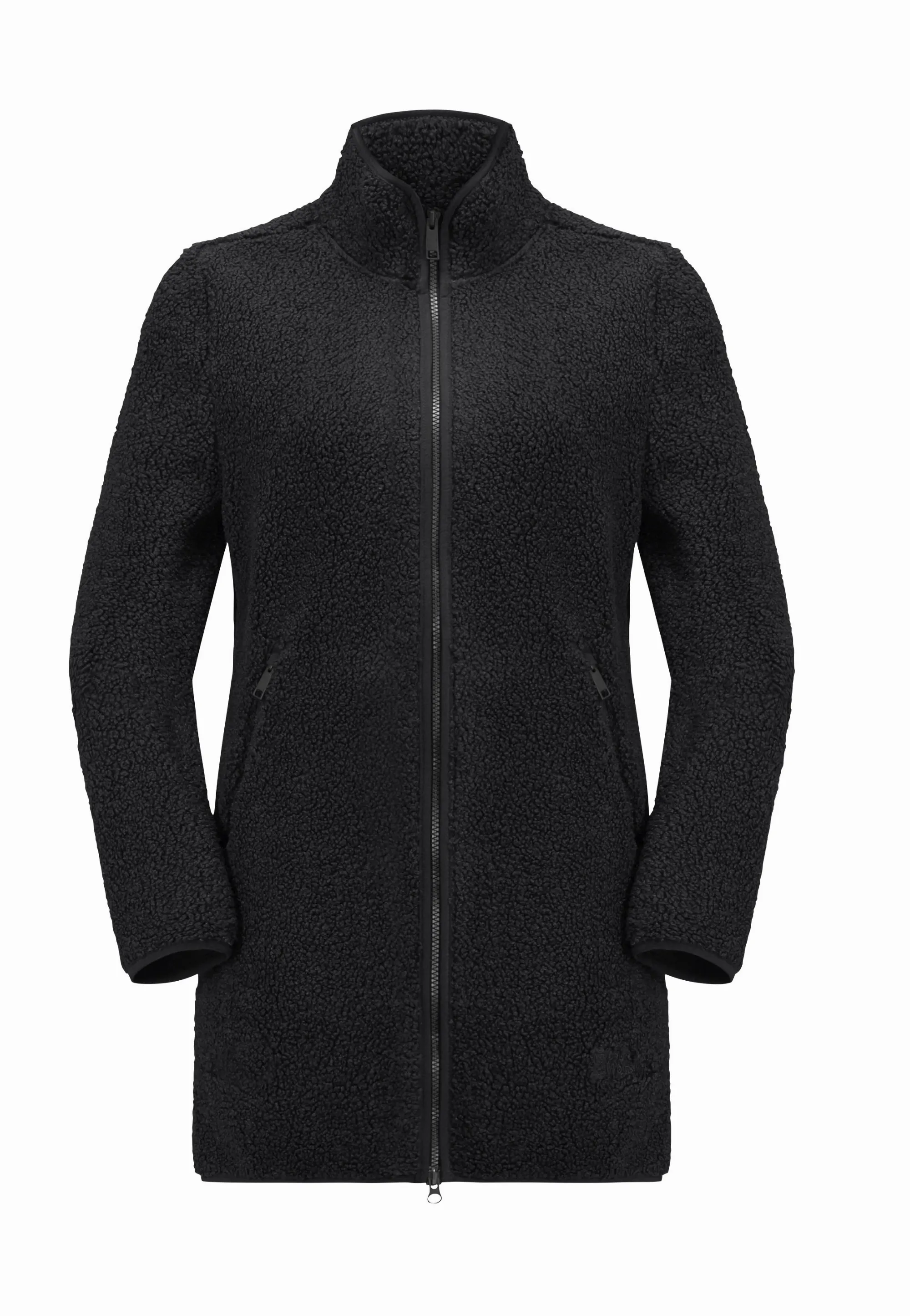 Jack Wolfskin High Curl Coat W Fleecemantel Damen schwarz