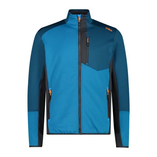 CMP Unlimitech Stretch-Fleecejacke Grid Tech Wanderjacke Herren blau NEU