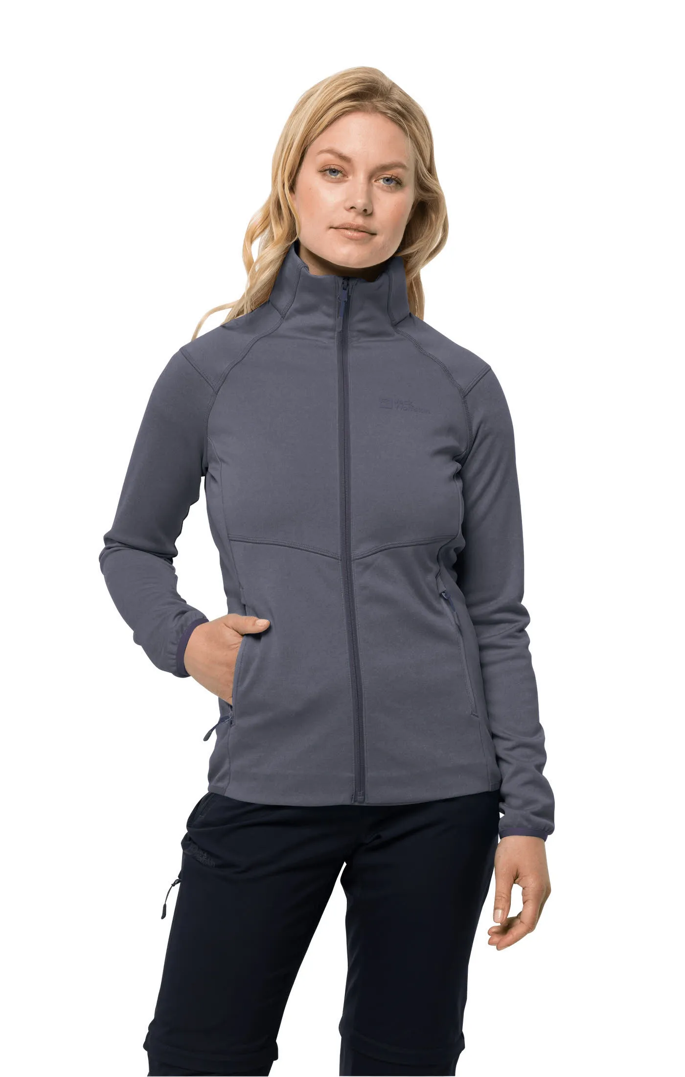 Jack Wolfskin Fortberg FZ W Fleecejacke Midlayer Stretchjacke Damen grau