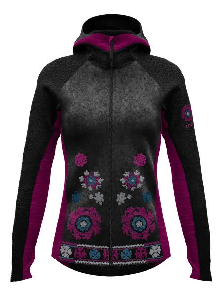 Crazy Idea JKT AROUND Fleecejacke Kapuzenjacke Damen schwarz pink