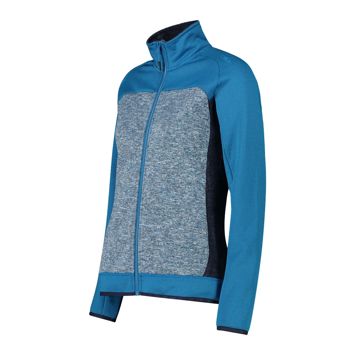 CMP Damen Jacke Fleecejacke Kapuzenjacke blau grau