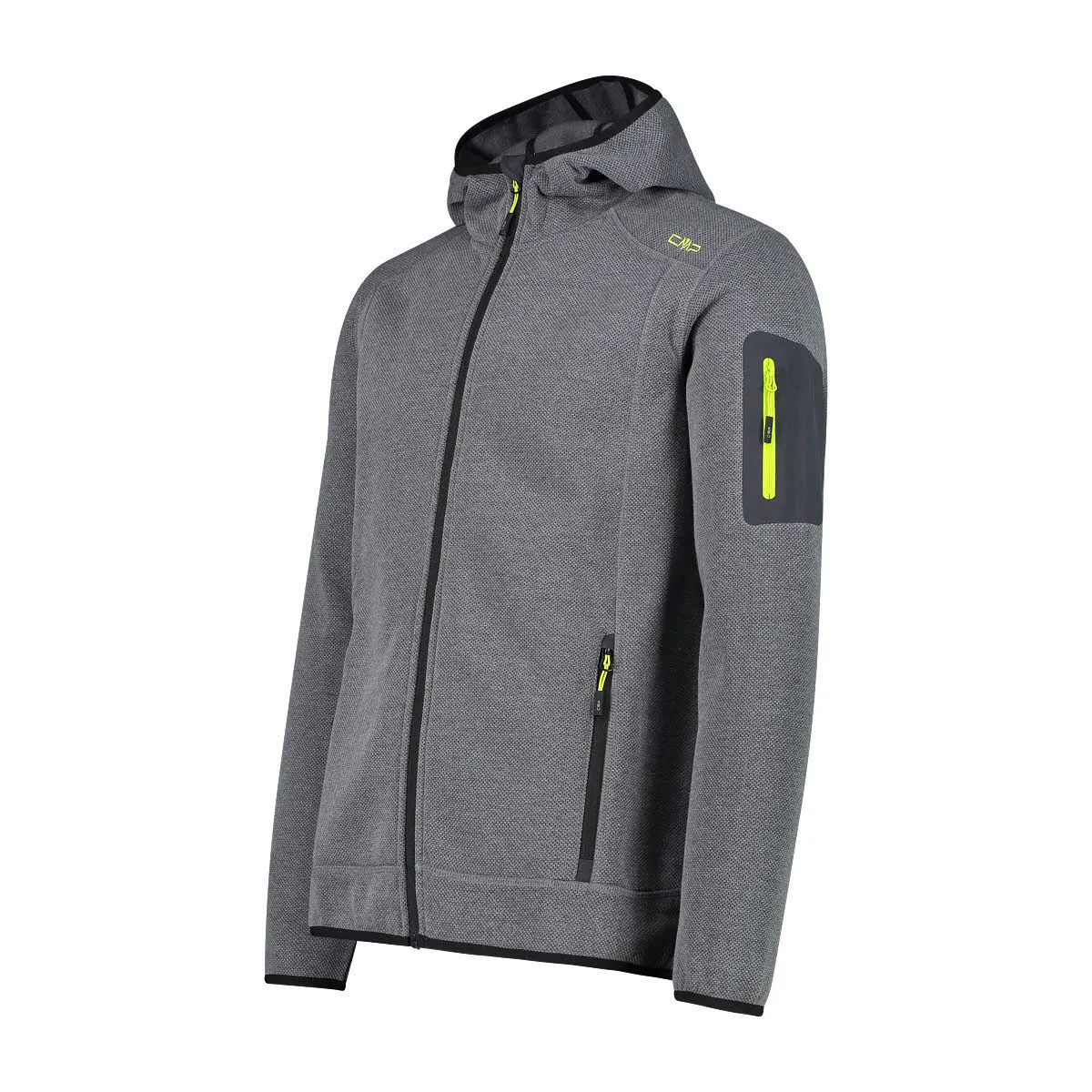CMP Herrenjacke Kapuzenjacke Fleecejacke grau