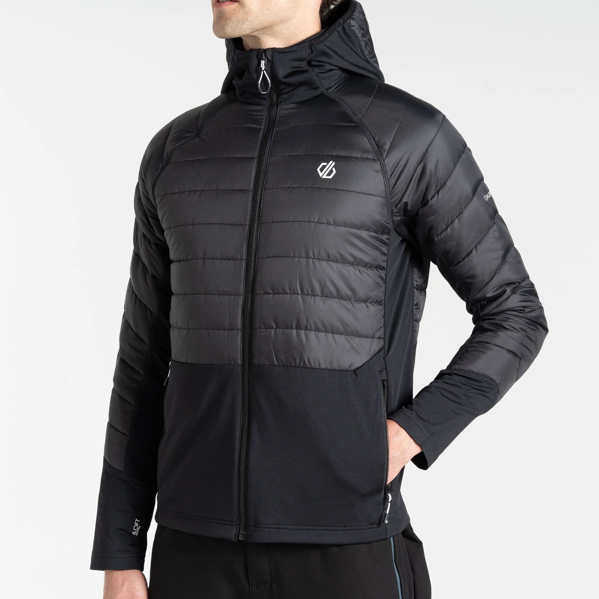 DARE2B Descending Hybrid Kapuzenjacke Daunenjacke Herren schwarz