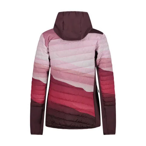 CMP Hybrid Damen Daunenjacke Rot Weiß Rosa
