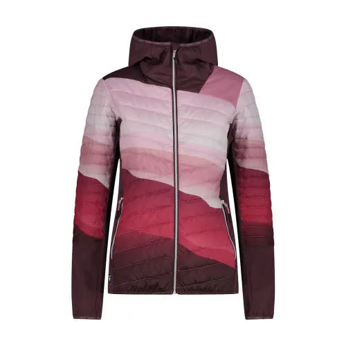 CMP Hybrid Damen Daunenjacke Rot Weiß Rosa