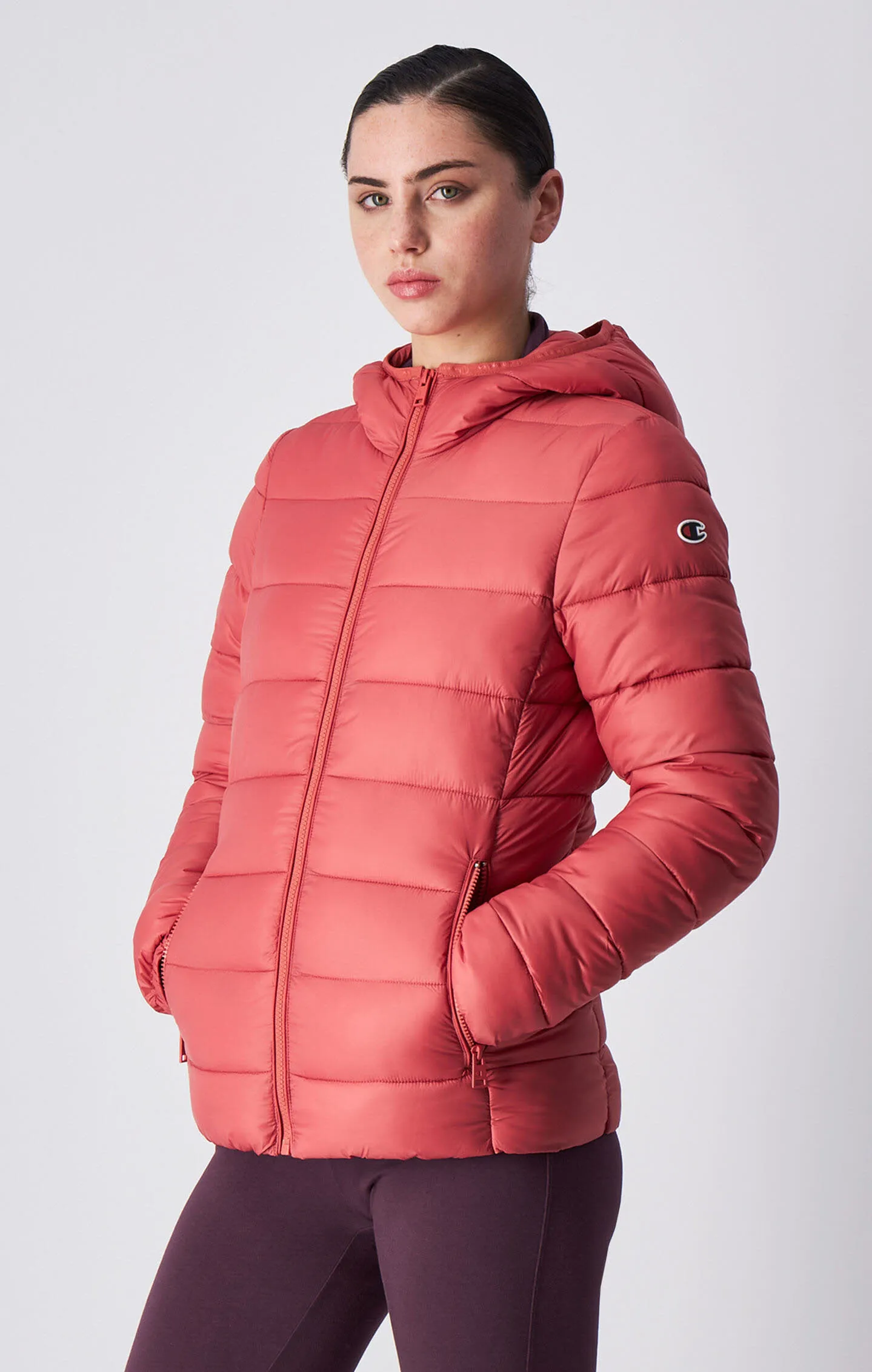 Champion Kapuzenjacke Daunenjacke Damen hellrot