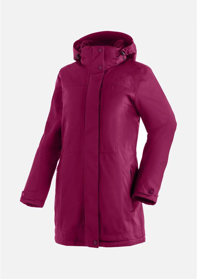 Maier Sports Lisa 2 Damen Mantel Freizeitmantel mit Kapuze lila