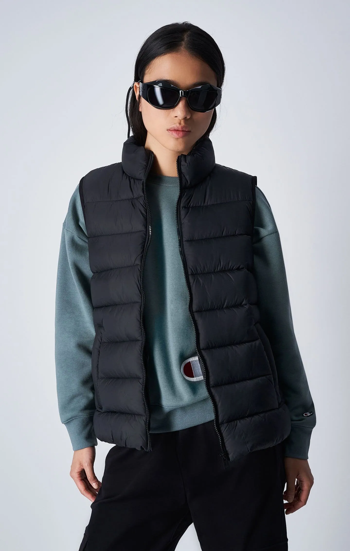 Champion Polyfilled Vest Damen Weste Daunenweste schwarz