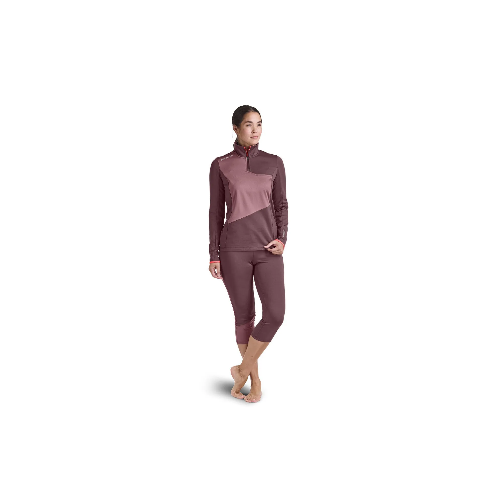 Ortovox Fleece Light Zip Neck Damen Skirolli Fleecepullover lila
