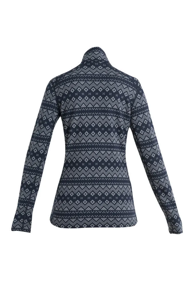 Icebreaker Merino 260 Vertex Half-Zip-Thermo-Langarmshirt First Snow Damen dunkelblau