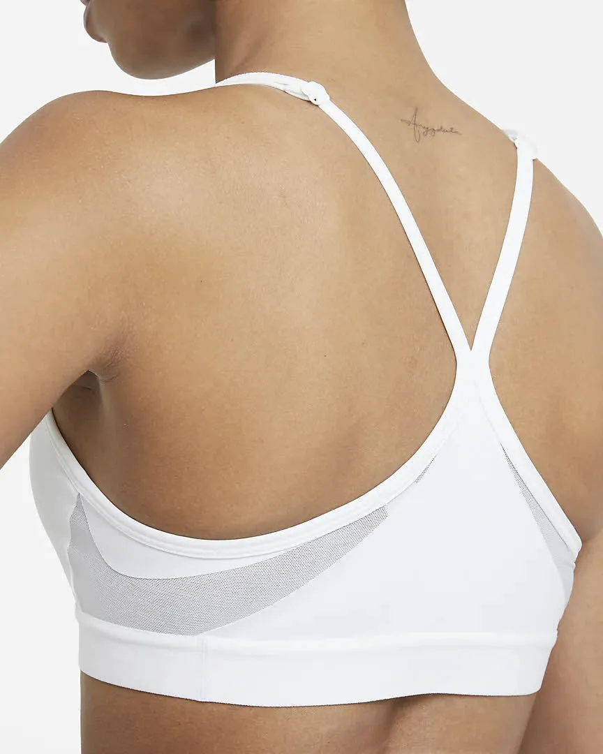 Nike NIKE INDY WOMEN'S V-NECK LIGHT,WHITE Damen Sport BH Weiß NEU