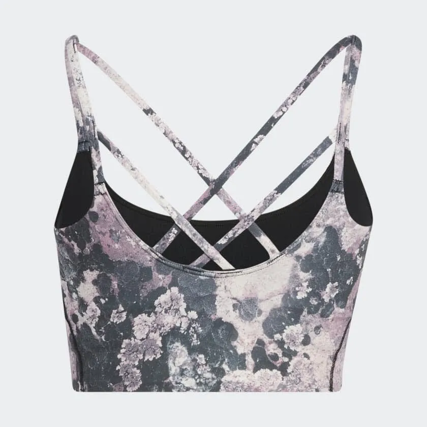 Adidas Yoga Light-Support Long Line Graphic Sport-BH Fitness Training Frauen Grau NEU