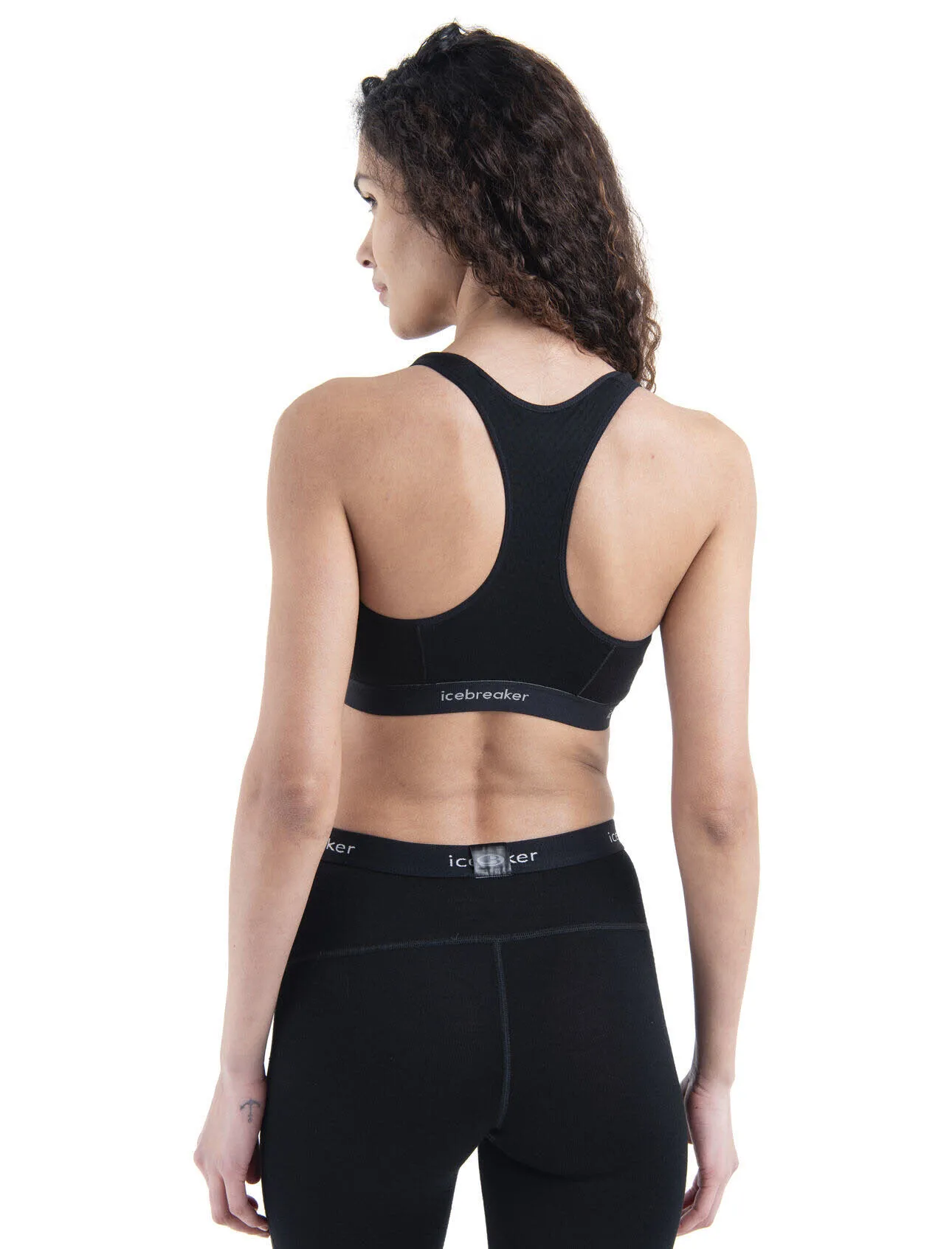 Icebreaker 125 ZoneKnit Merino Blend Damen Racerback-BH Sport-BH schwarz