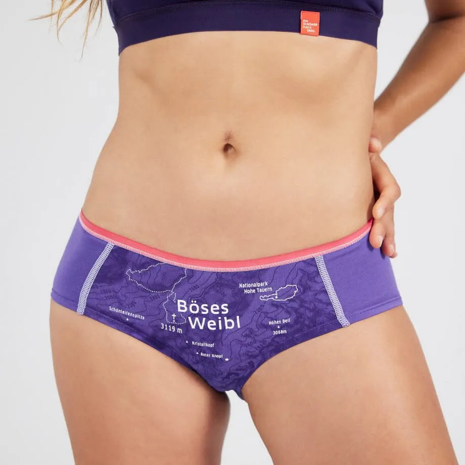 EIN SCHÖNER FLECK ERDE Hipster BÖSES WEIBL Unterhose Damen lila NEU