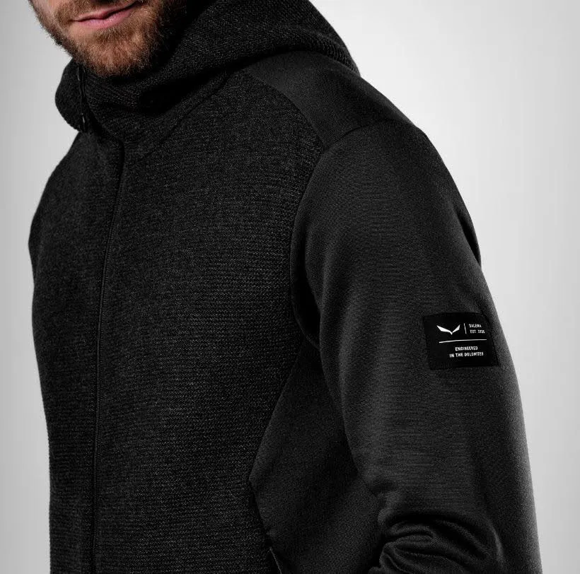 Salewa Fanes Sarner Light Hybrid Herren Strickjacke Kapuzenjacke schwarz