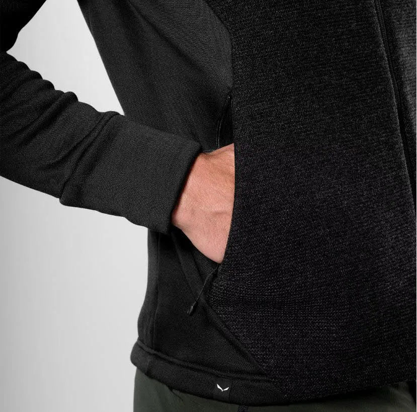 Salewa Fanes Sarner Light Hybrid Herren Strickjacke Kapuzenjacke schwarz