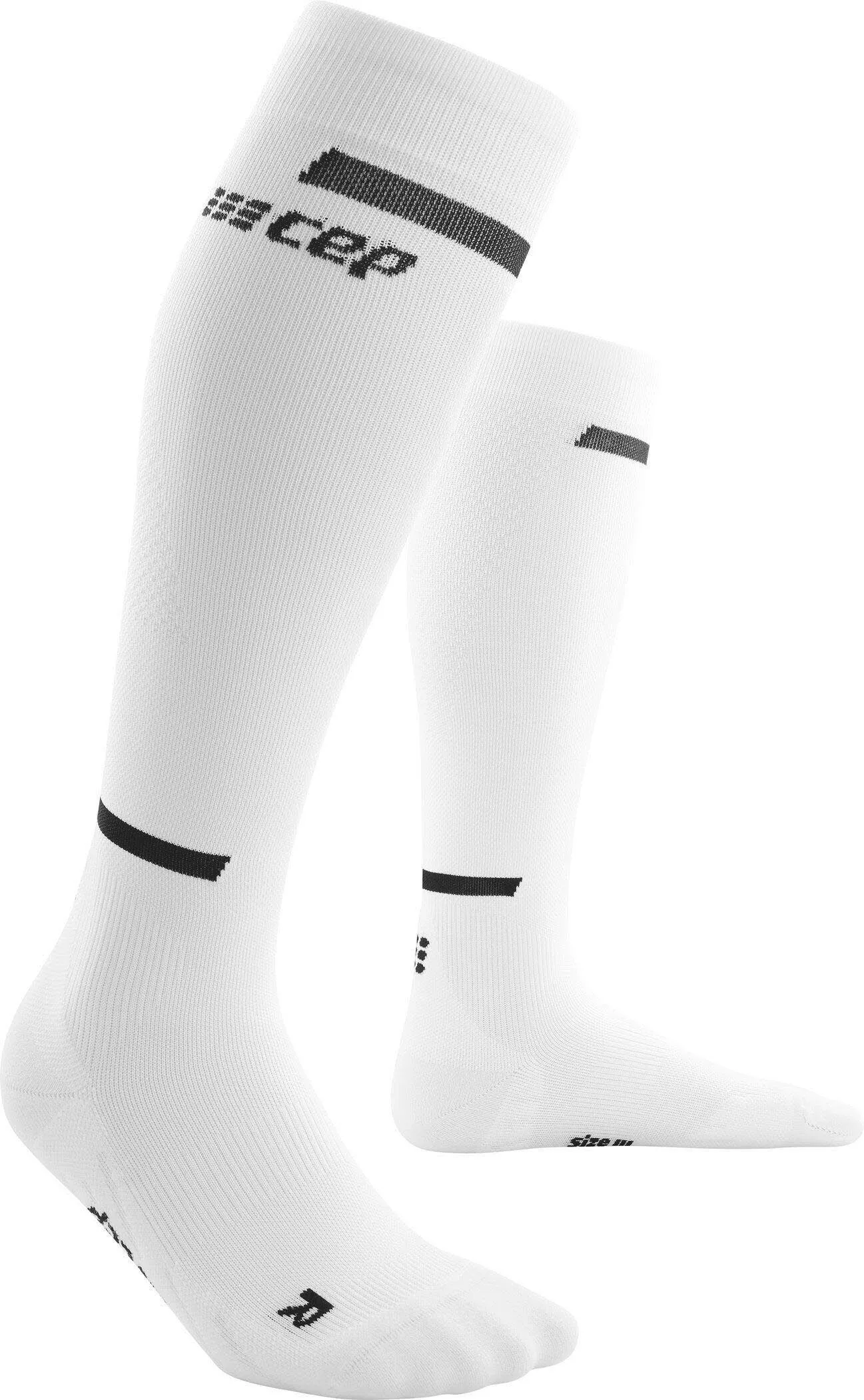 cep The Run Socks Tall Herren Laufsocken Kompressionssocken weiß