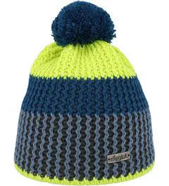 Eisglut Sykeskids Jungen Strickmütze Bommelmütze blau gelb