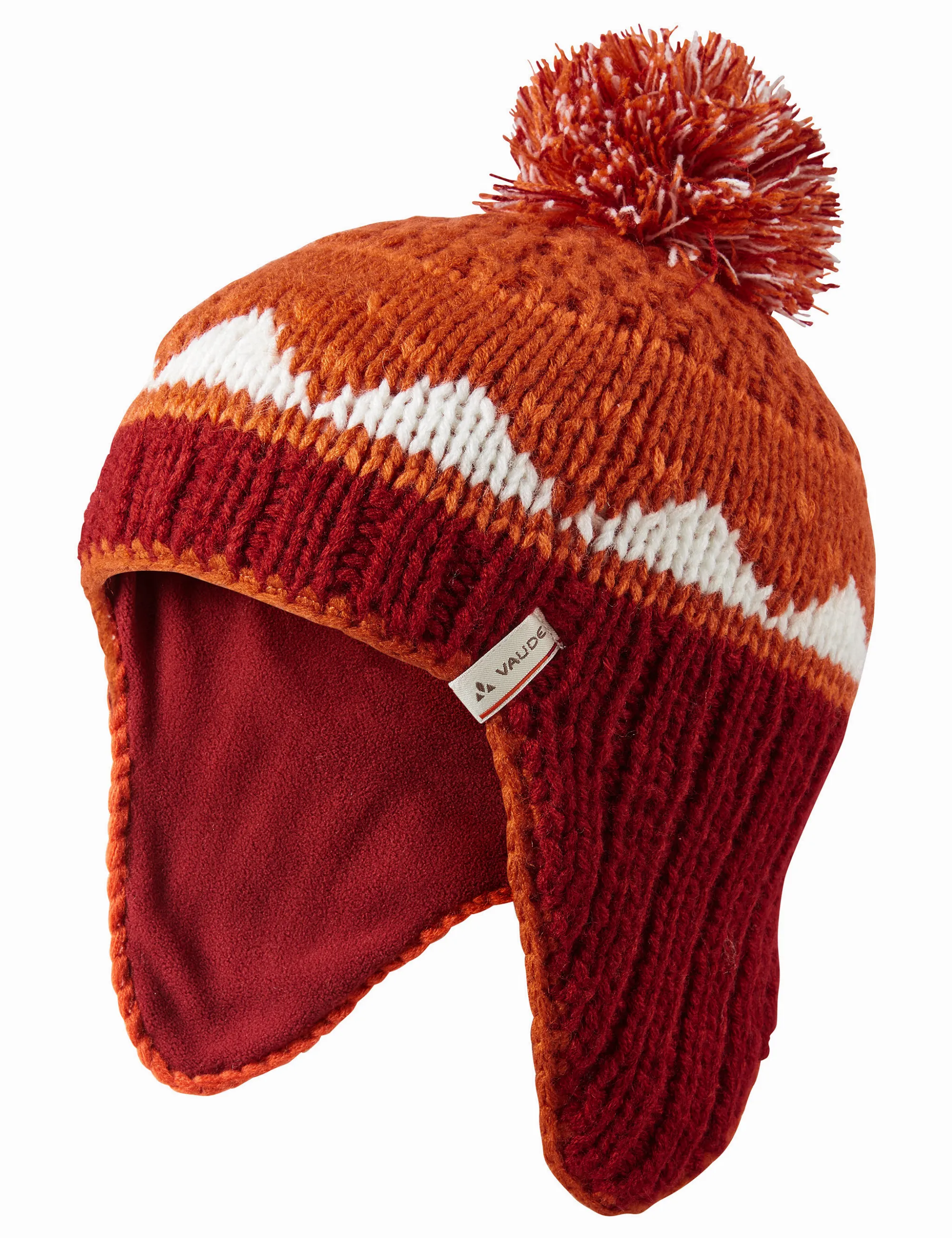 Vaude Knitted Cap IV Kinder Mütze Wintermütze Fleecemütze rot orange