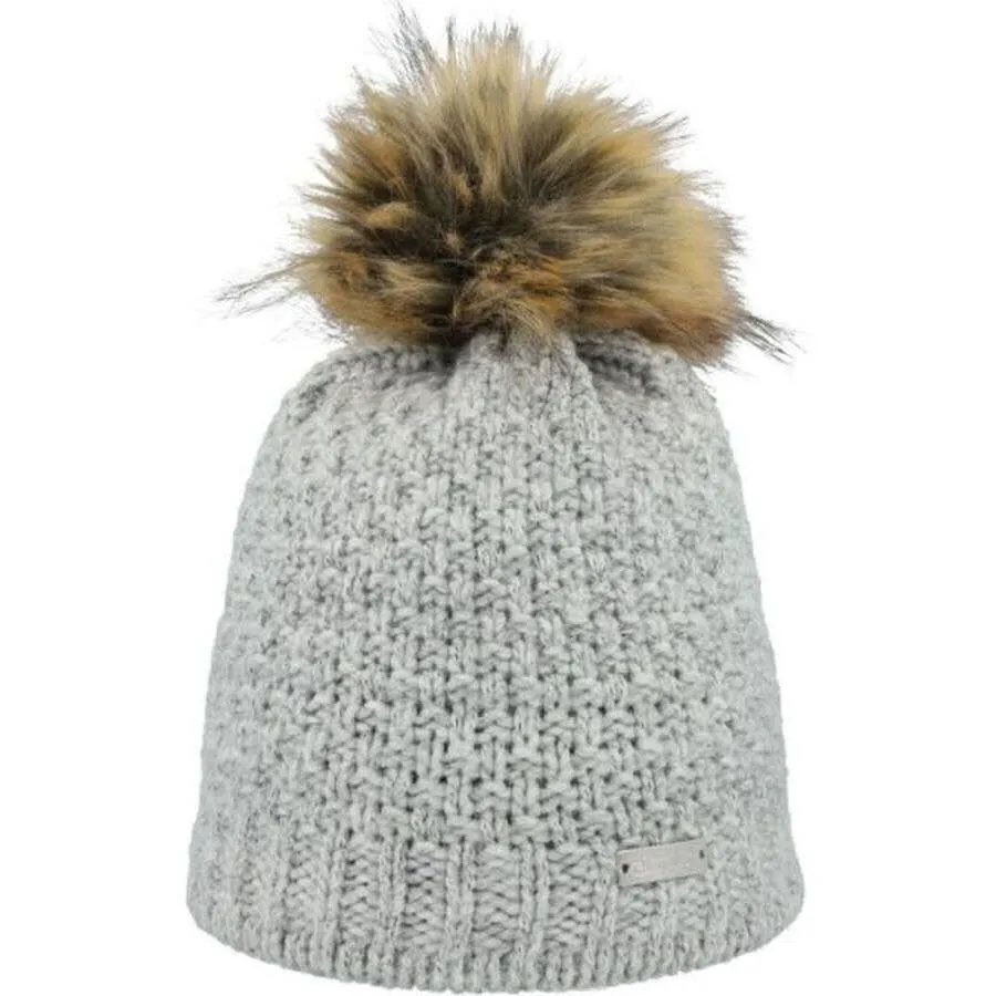 Eisglut Meredithl Mütze Pompon-Mütze Damen Bommelmütze hellgrau NEU