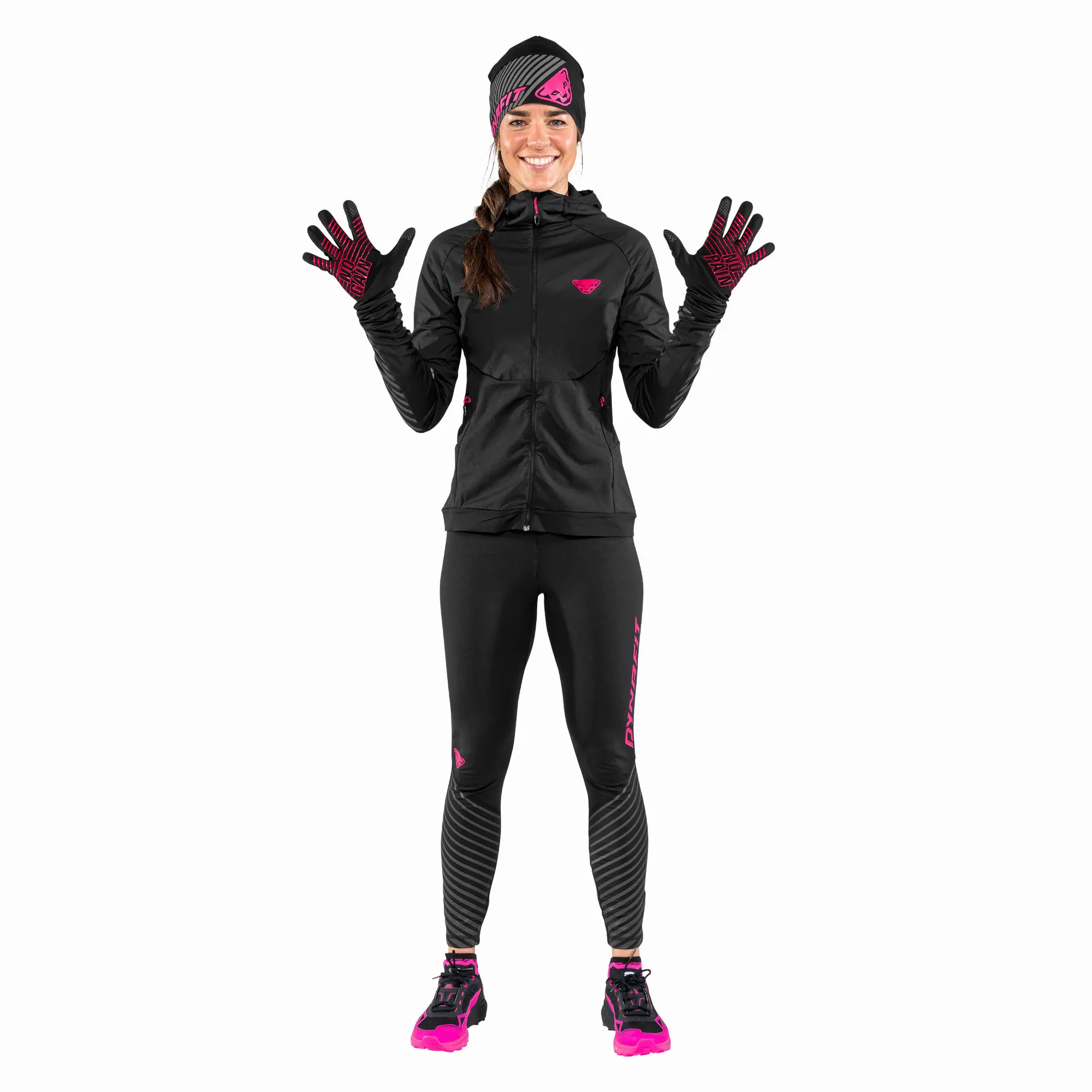 Dynafit Alpine Reflecive Damen Handschuhe Rosa Schwarz