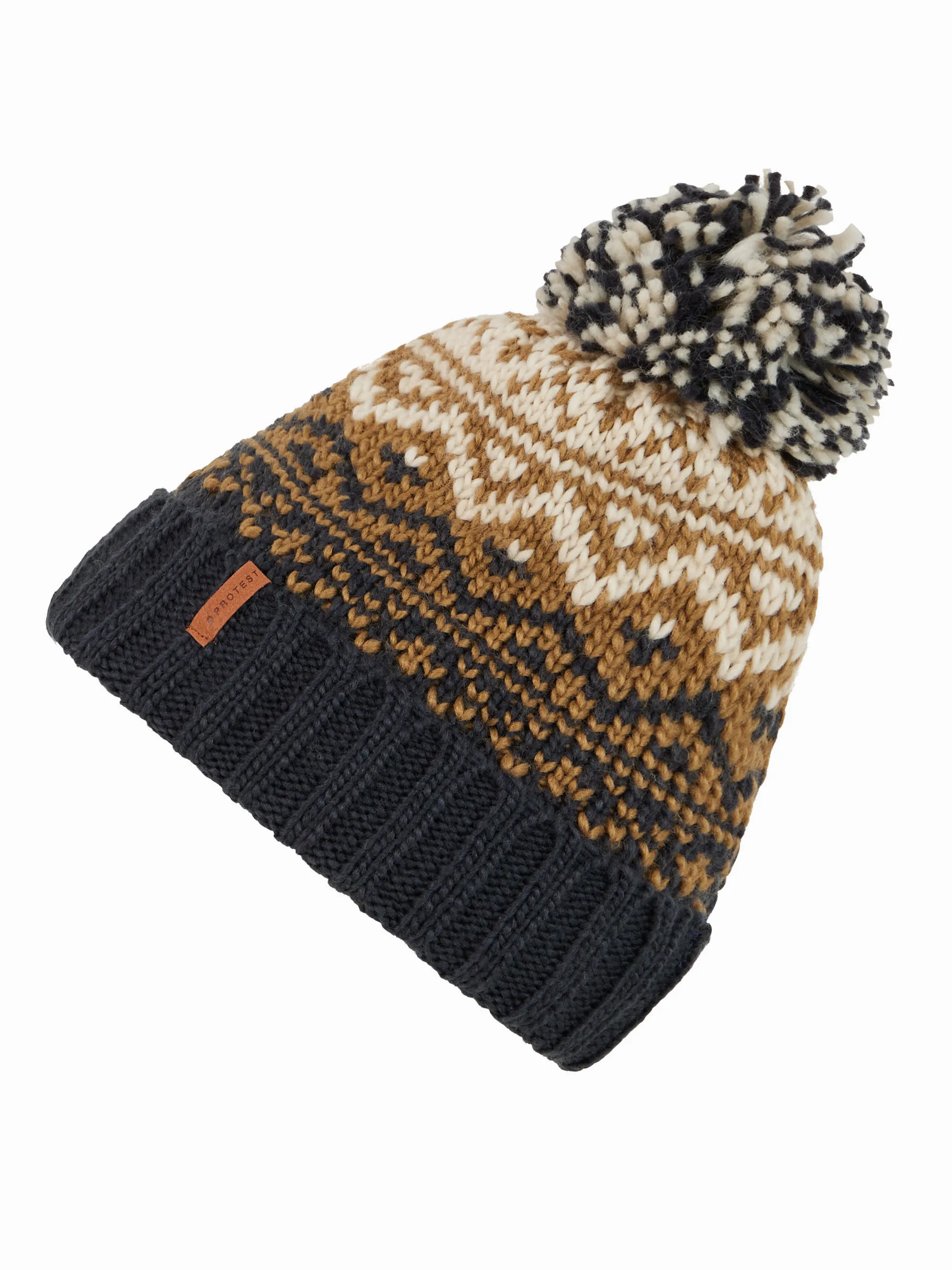 Protest PRTWINSNES Mütze Beanie Wintermütze dunkelblau beige