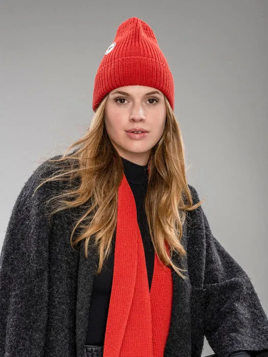 Eisbär Lania OS Damen Strickmütze Wintermütze rot