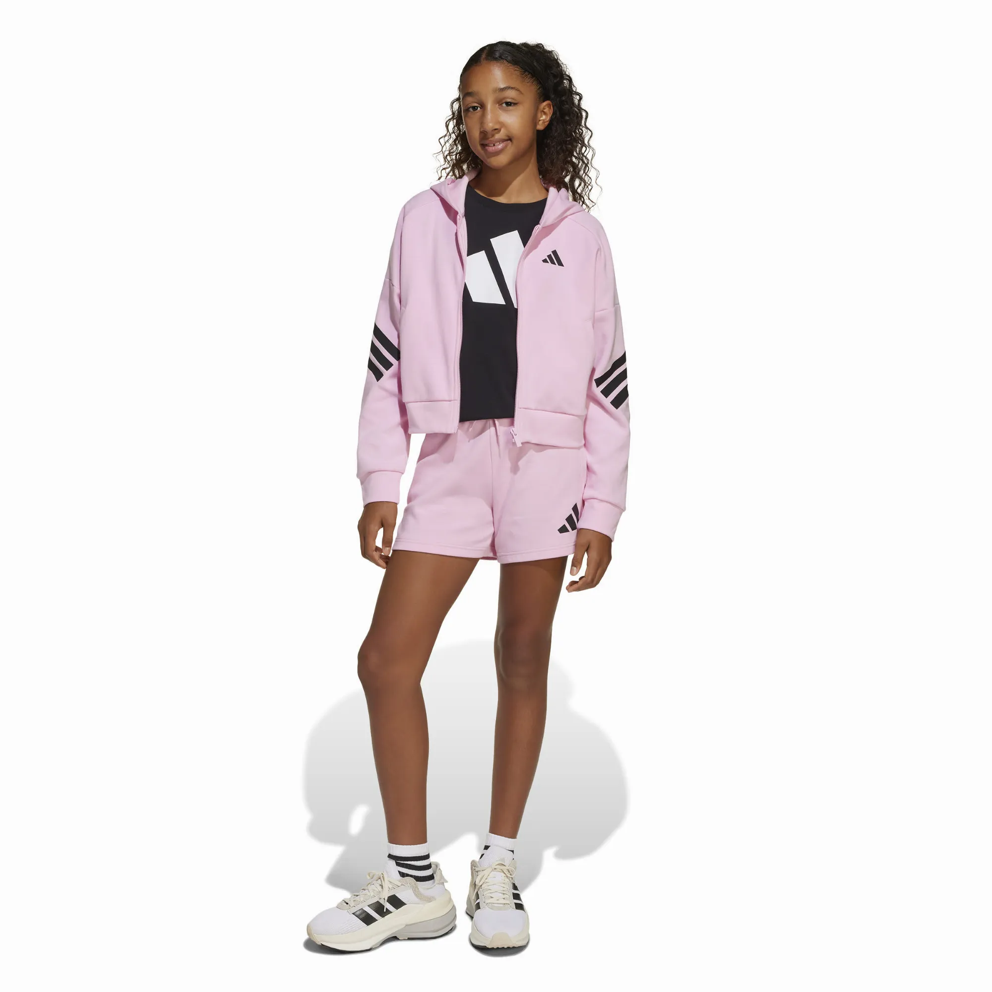 adidas Future Icons 3-Streifen Kids Kapuzenjacke Kinder rosa