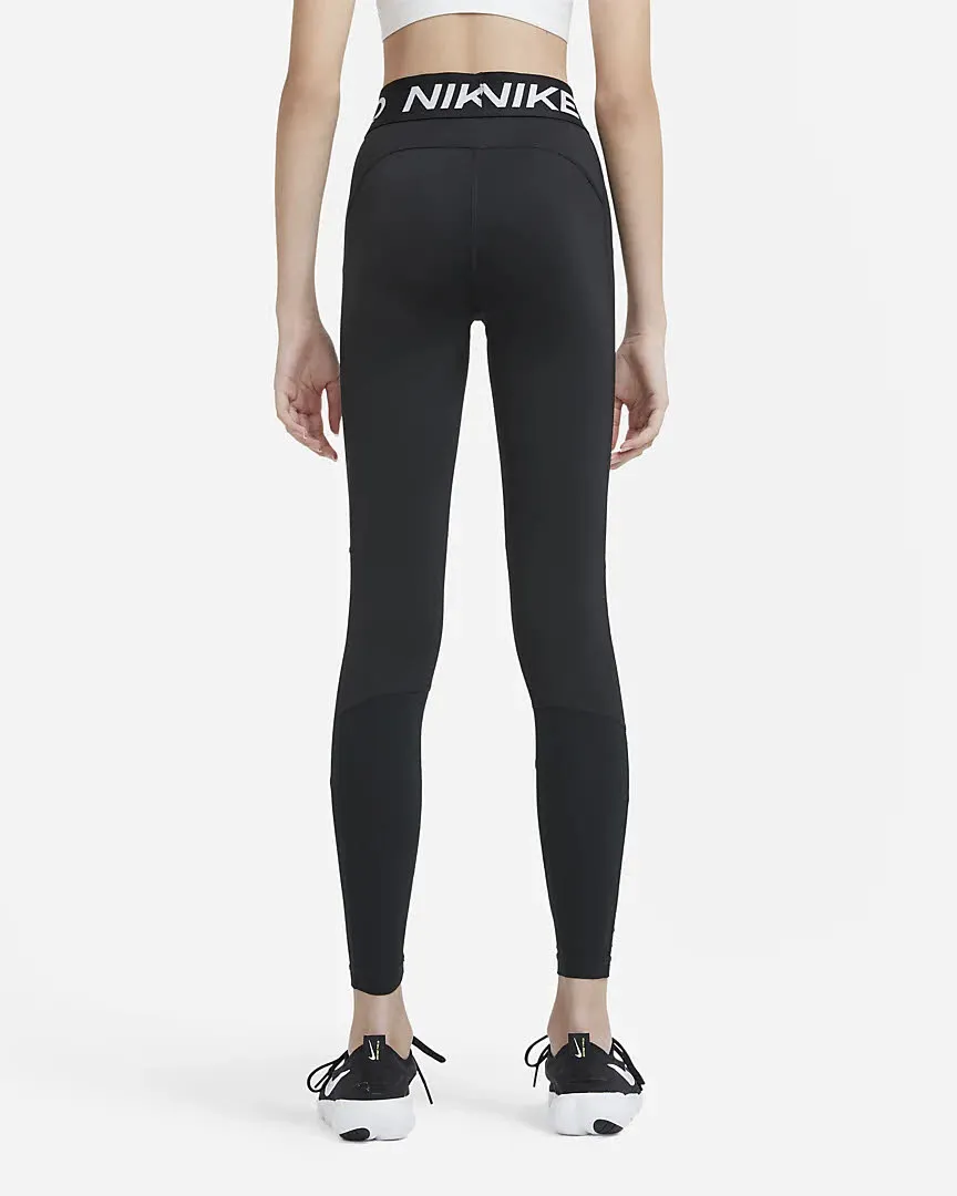 NIKE PRO BIG KIDS' Mädchen Lauftights Leggings Sporttights schwarz NEU