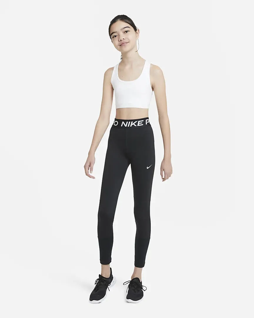 NIKE PRO BIG KIDS' Mädchen Lauftights Leggings Sporttights schwarz NEU