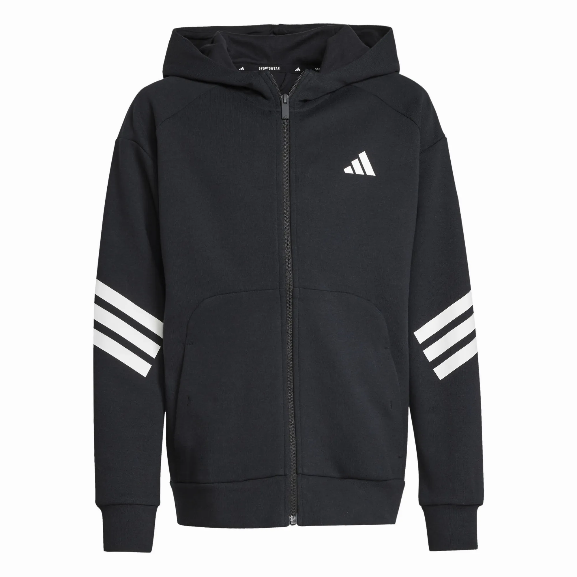 adidas Future Icons 3-Streifen Kids Kapuzenjacke Kinder schwarz