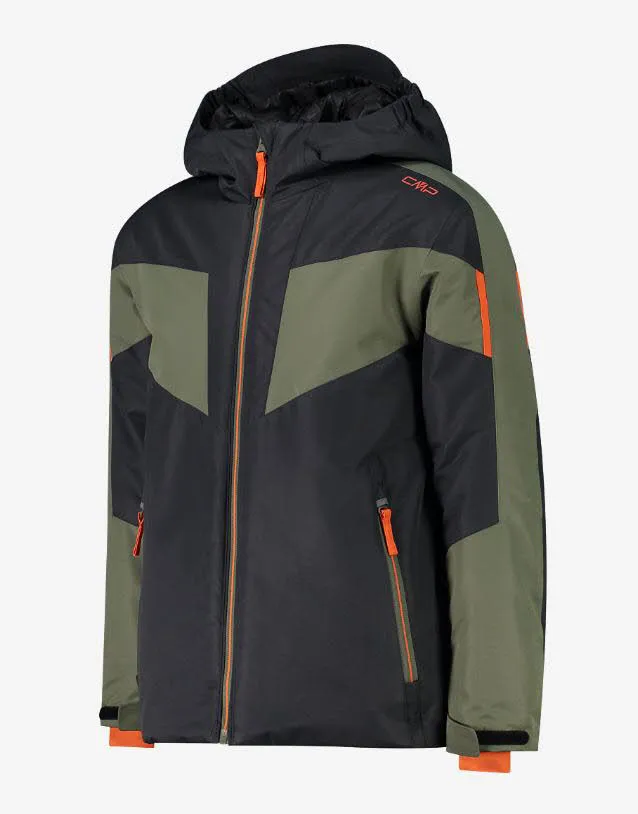 CMP Fix Hood Jungen Farbblock-Twill-Skijacke Snowboardjacke Winterjacke grau