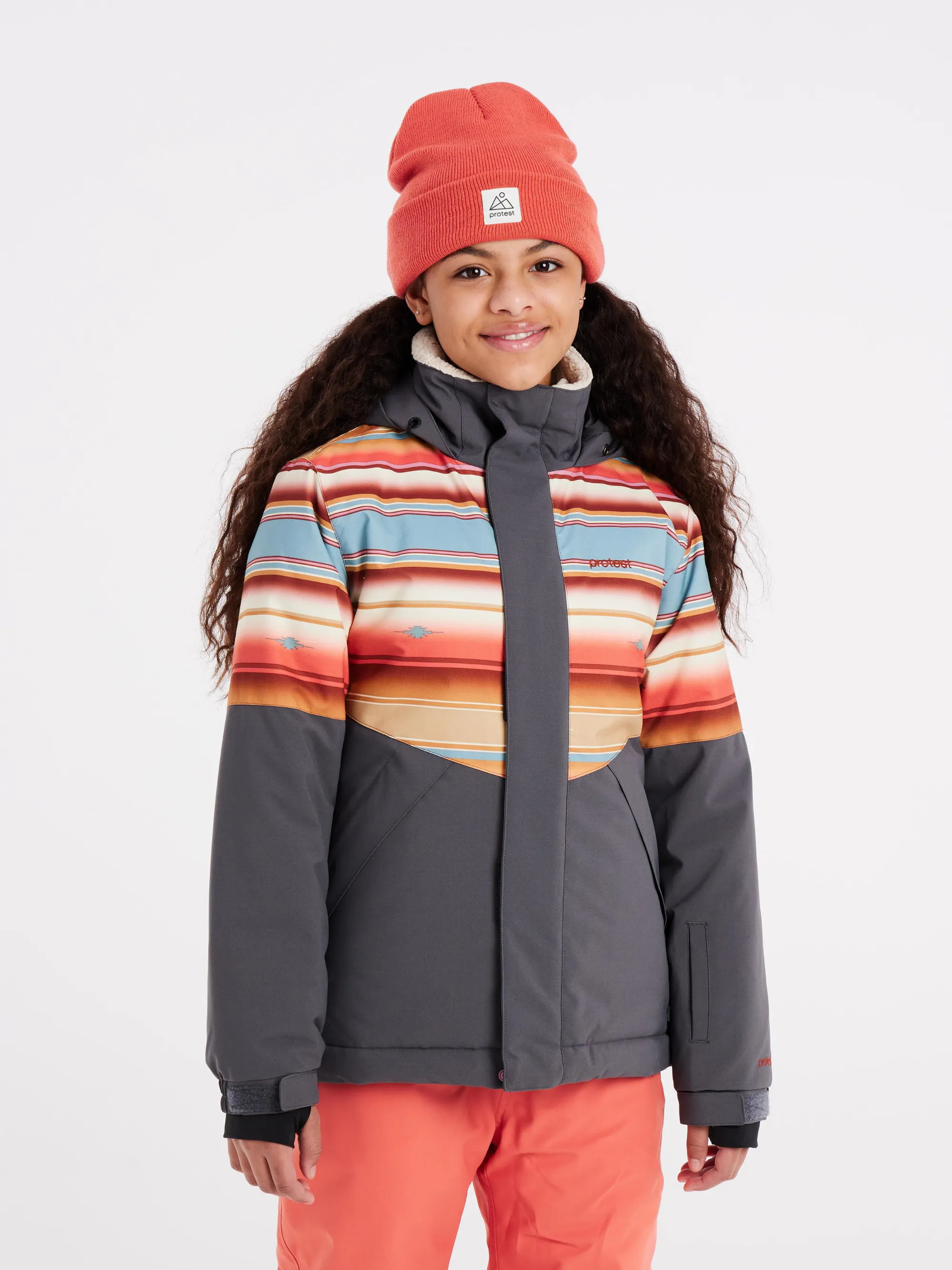 Protest PRTULLA JR Mädchen Skijacke Schneejacke Wintersportjacke grau
