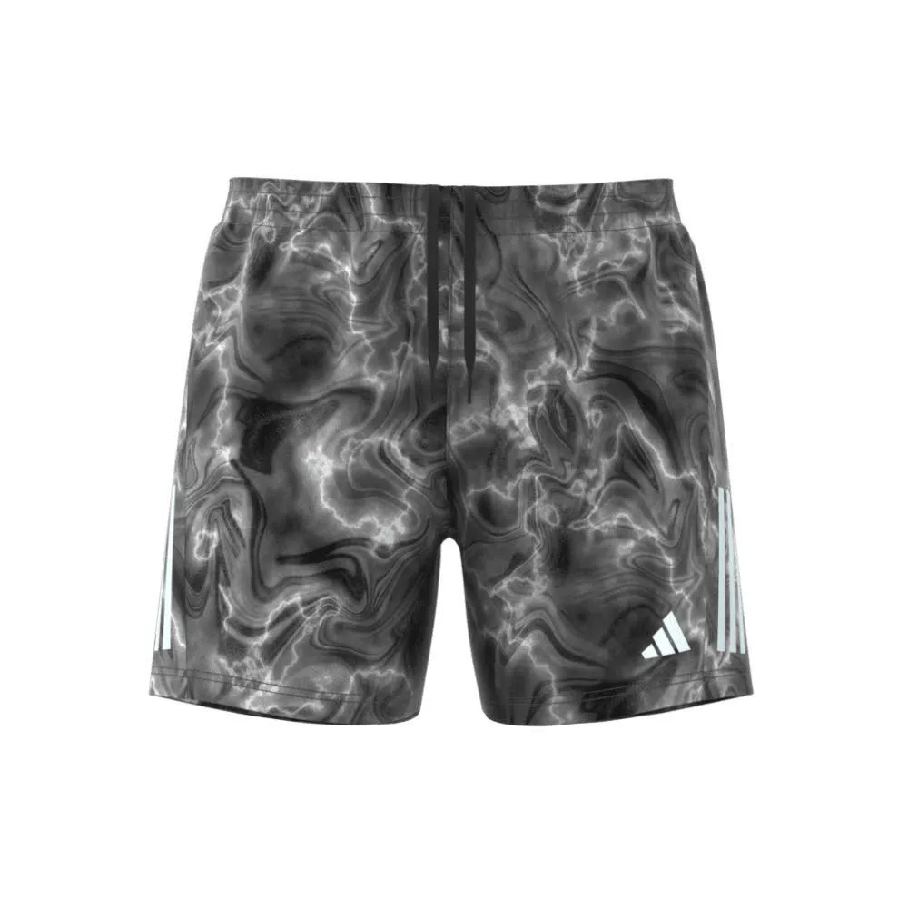 adidas Own the Run Allover Print Herren Shorts Laufshort Sportshort grau