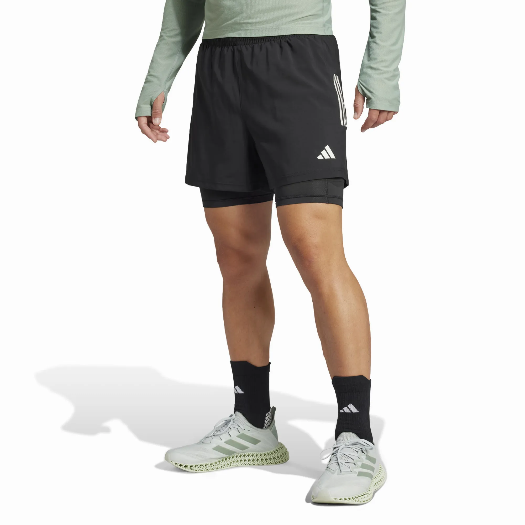 adidas Own the Run CLIMACOOL 2-in-1 Shorts Laufshorts Herren schwarz