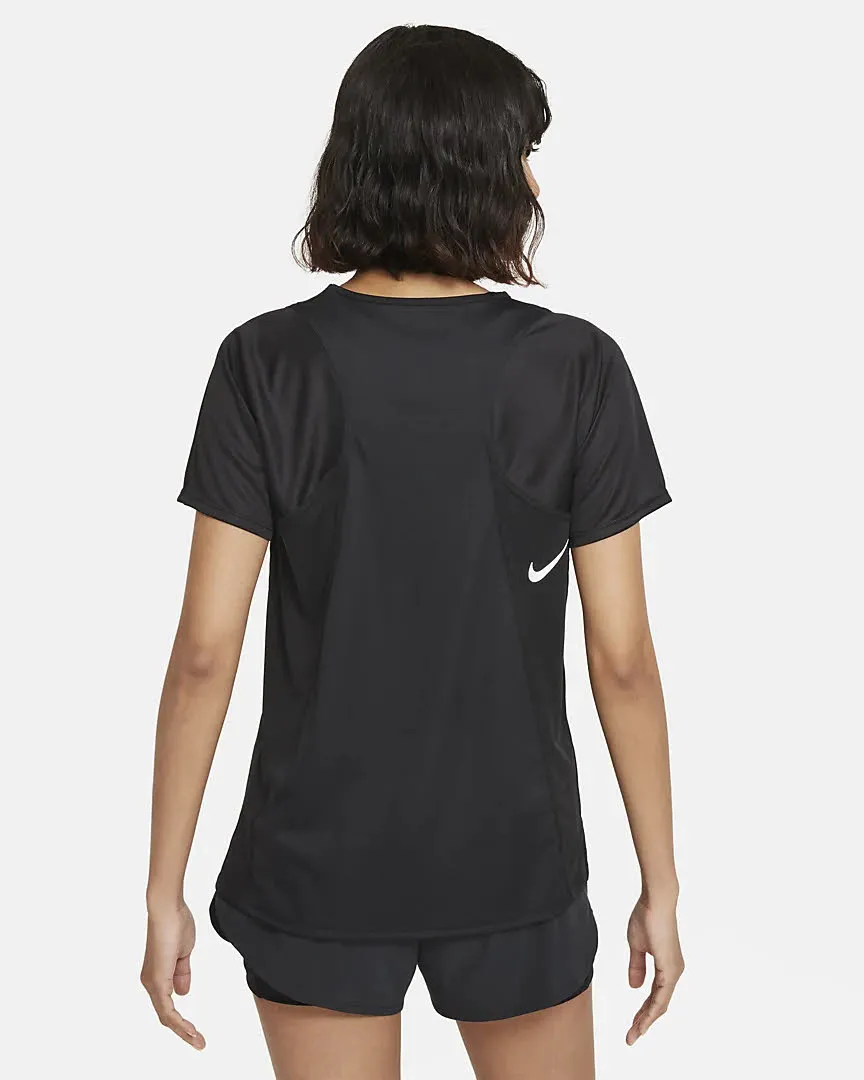 NIKE DRI-FIT RACE WOMEN'S Damen Laufshirt Funktionsshirt T-Shirt schwarz NEU