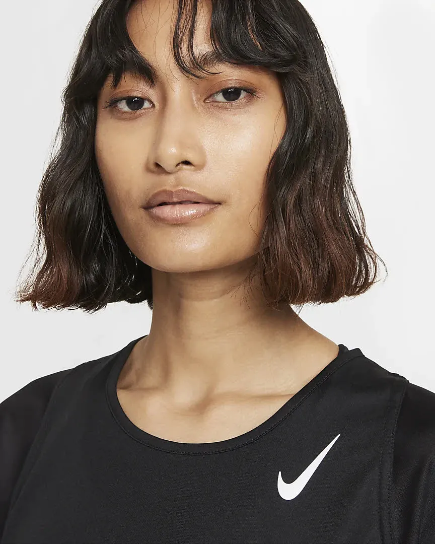 NIKE DRI-FIT RACE WOMEN'S Damen Laufshirt Funktionsshirt T-Shirt schwarz NEU