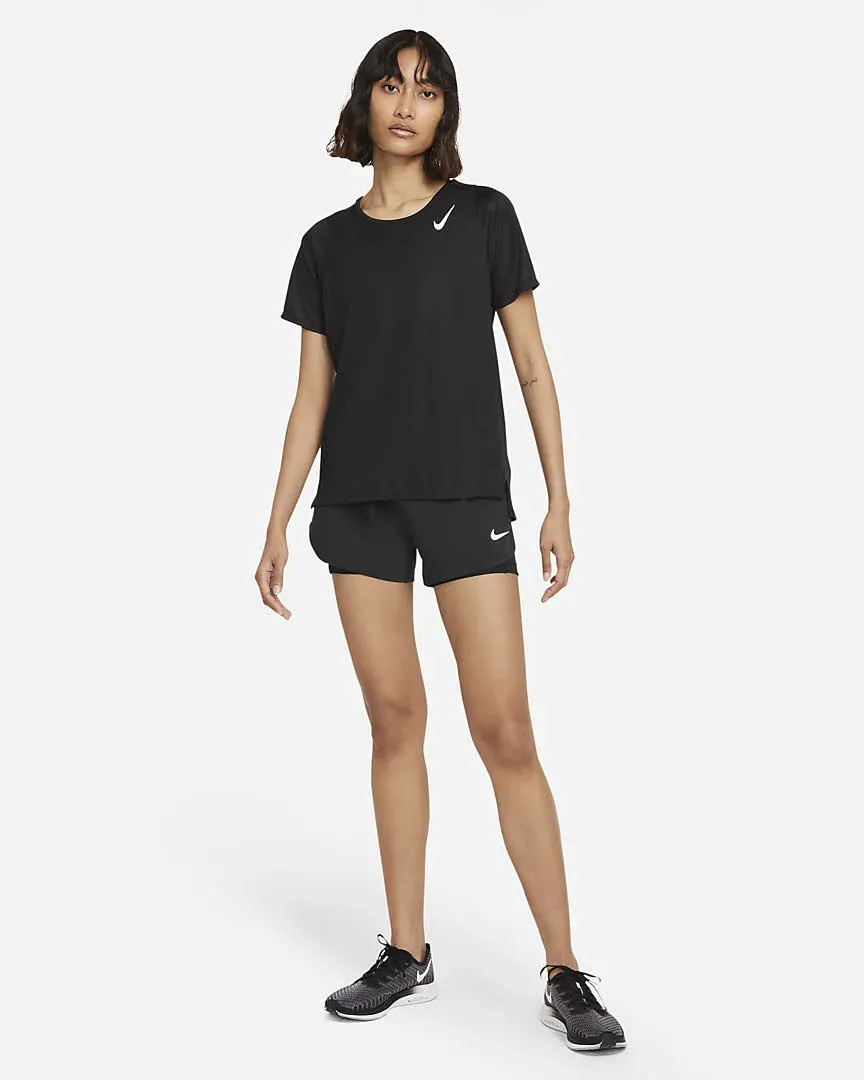 NIKE DRI-FIT RACE WOMEN'S Damen Laufshirt Funktionsshirt T-Shirt schwarz NEU