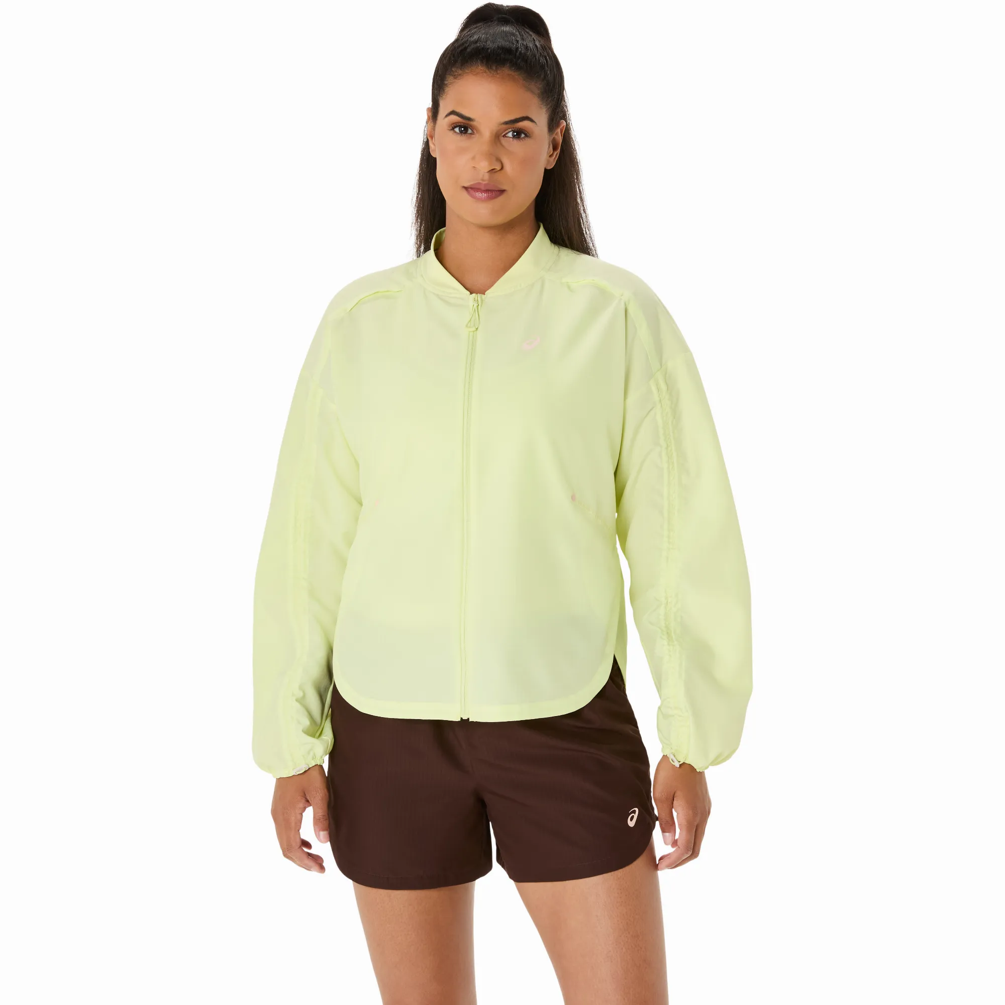 ASICS NAGINO RUN ADJUSTABLE JACKET Laufjacke Damen hellgrün gelb
