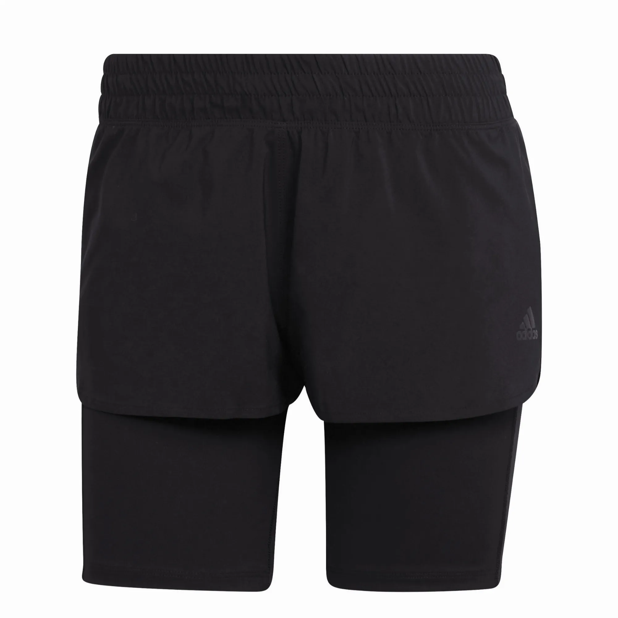 adidas Run Icons 2 in 1 Shorts Damen Laufhose Lauftights kurz schwarz