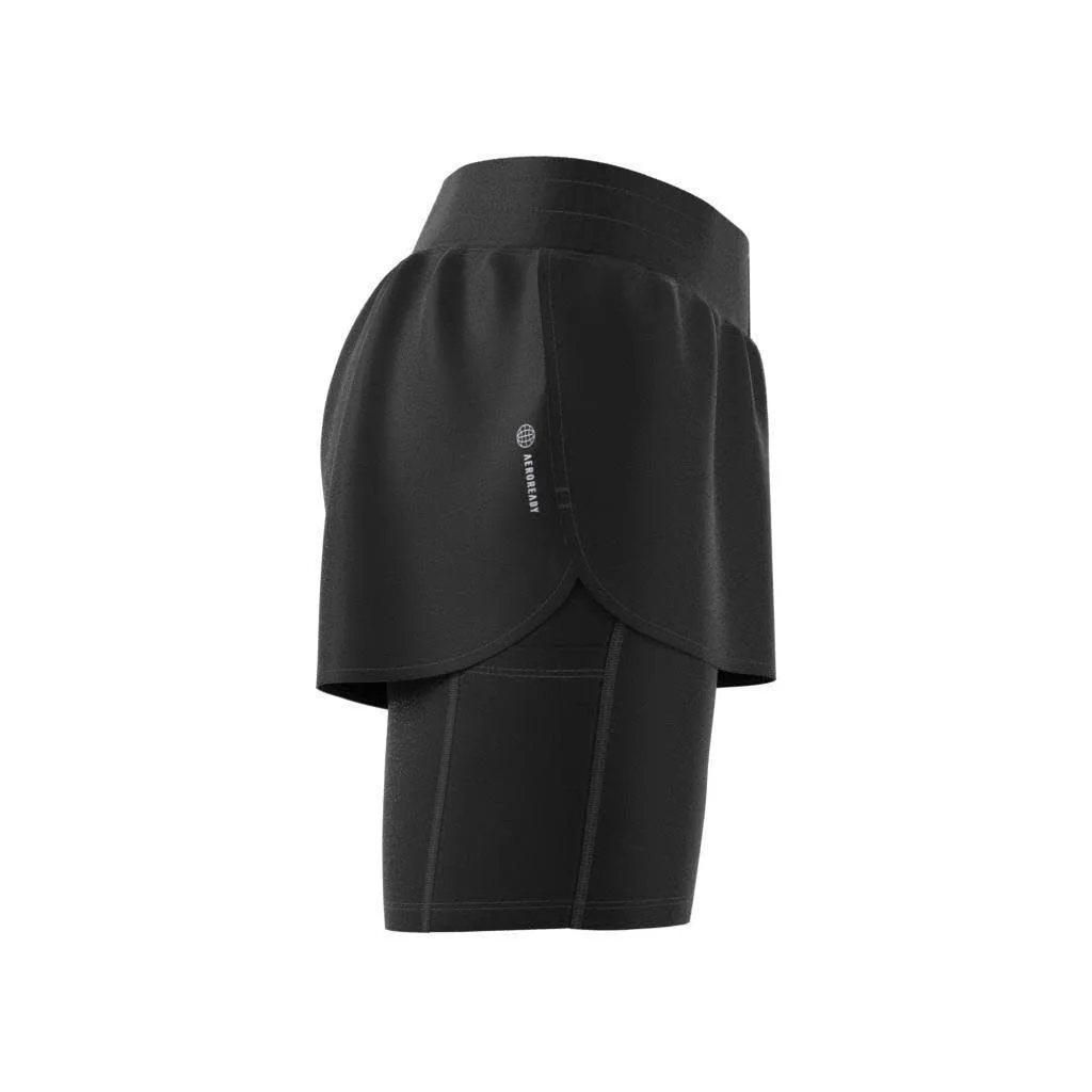 adidas Run Icons 2 in 1 Shorts Damen Laufhose Lauftights kurz schwarz