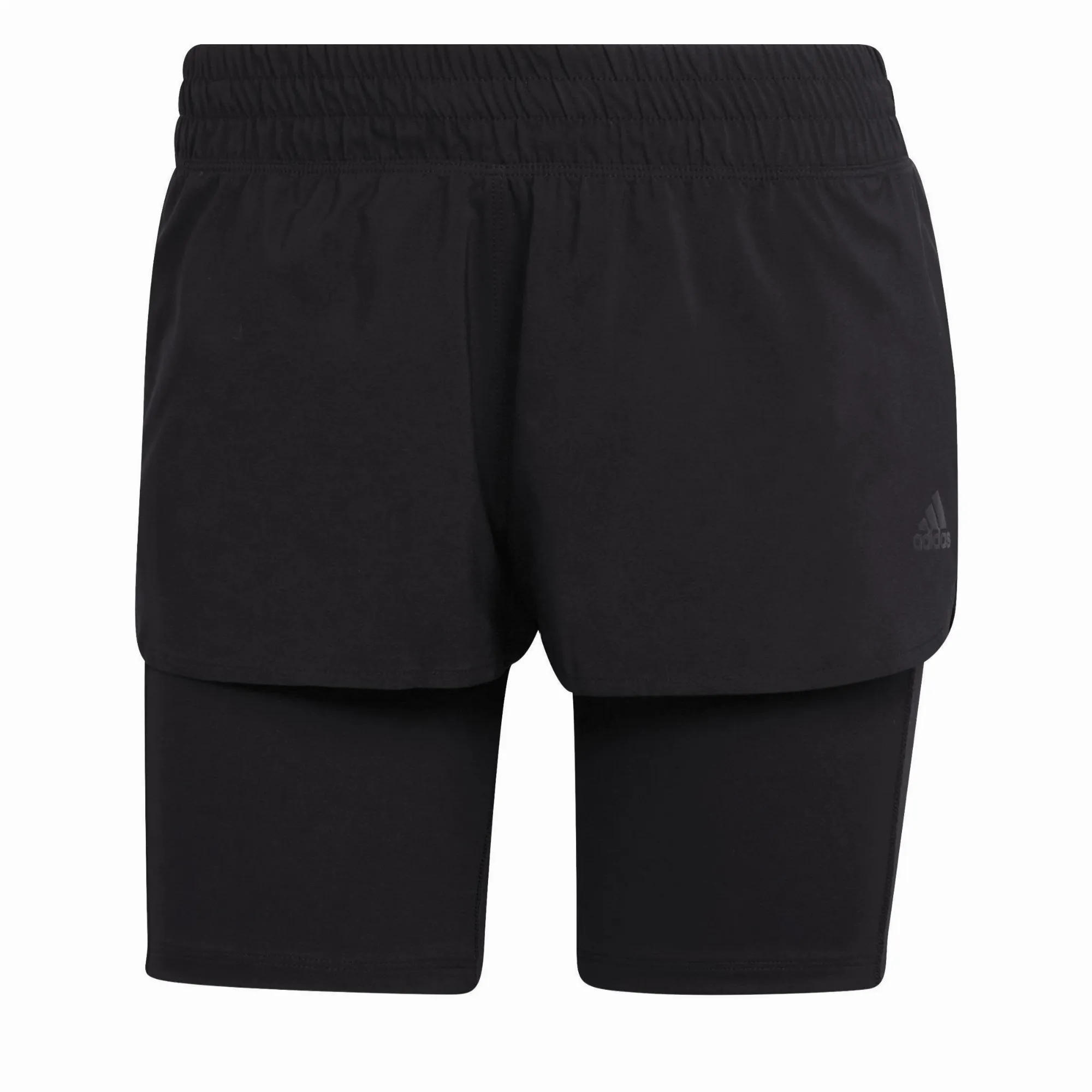 adidas Run Icons 2 in 1 Shorts Damen Laufhose Lauftights kurz schwarz