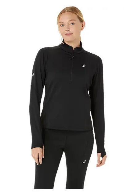 ASICS ROAD WINTER 1/2 ZIP MID LAYER Laufshirt lang Damen schwarz