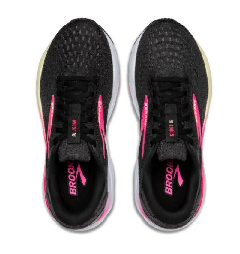 Brooks Ghost 16 Damen Laufschuhe Joggingschuhe black/pink/yellow